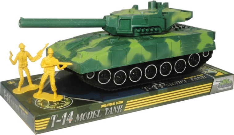 Tenk s trenjnim pogonom i figuricama vojnika