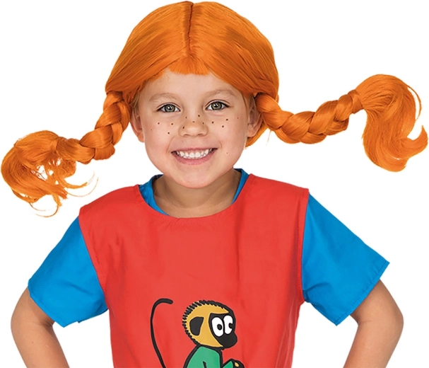 Pippi Langstrumpf dječja perika s riđim pletenicama