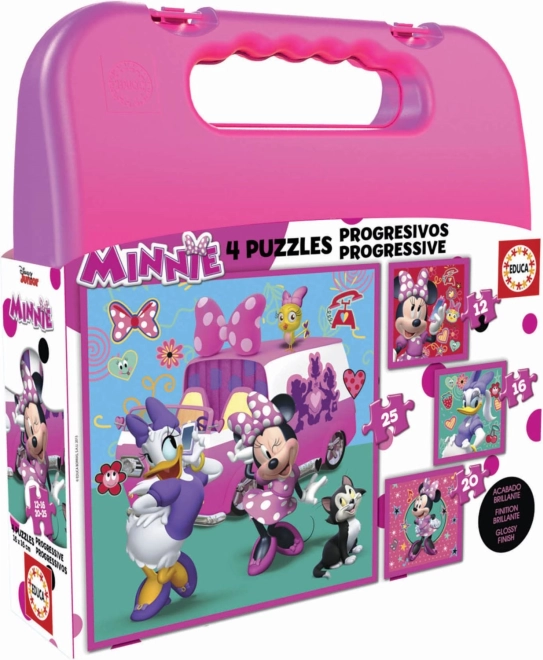 EDUCA puzzle u kovčežiću Minnie i Daisy 4u1 za djecu