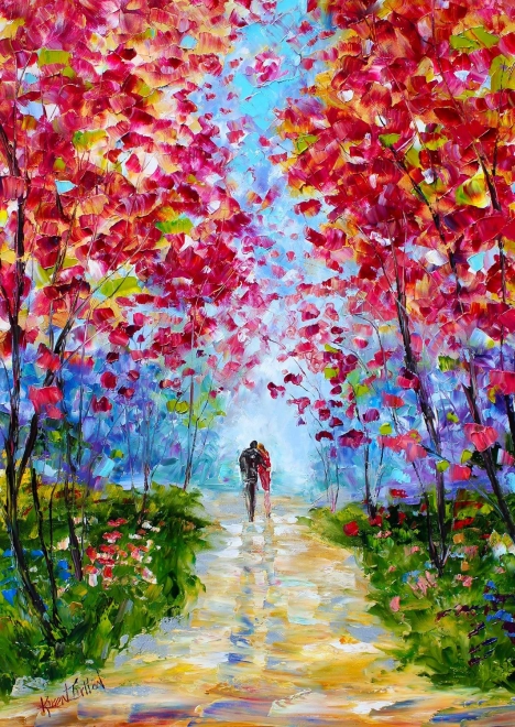 Puzzle Proljetna cvjetna romansa 1000 komada