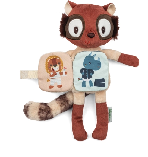 Lilliputiens plush lemur Elvis with fabric book and glow-in-the-dark elements