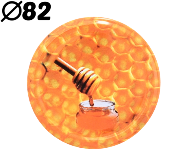 Set poklopaca 82 mm s motivom meda, 10 kom