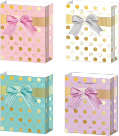 Poklon-vrećica M s mašnom i točkicama