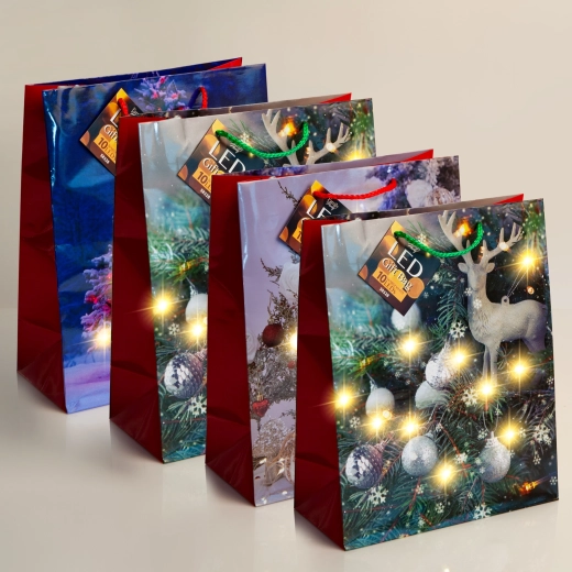LED Gift Bag with Warm White Lighting - 1 Piece