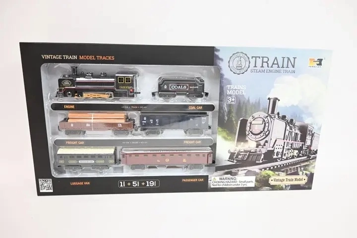 Retro Battery-Powered Train Set with Lights and Sounds