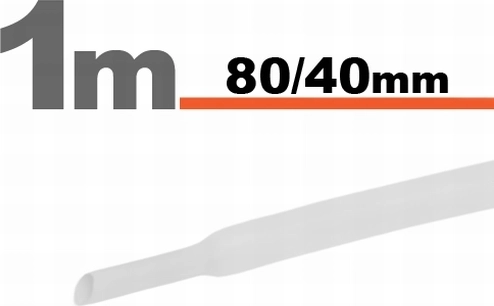 White heat-shrink tubing 80 / 40 mm