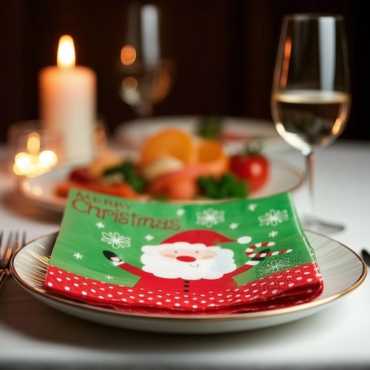Christmas paper napkins with Santa Claus, 33 × 33 cm, 16 pcs
