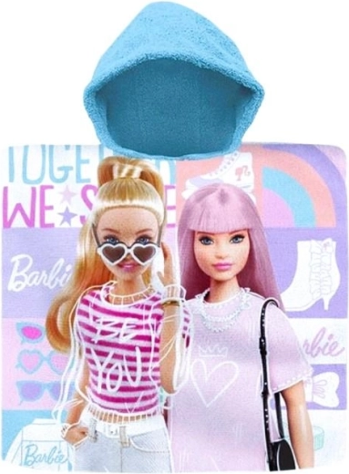 Children's Barbie hooded bath poncho
