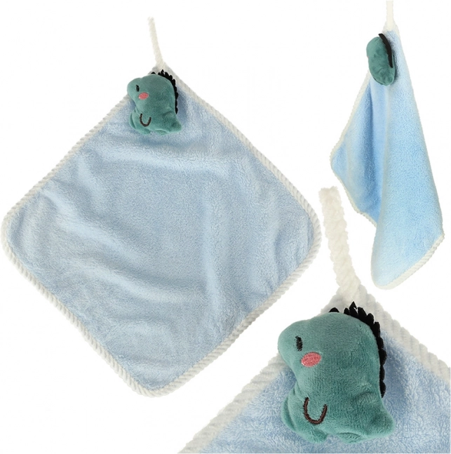 Dječji ručnik za vrtić 30 × 30 cm – plavi dinosaur