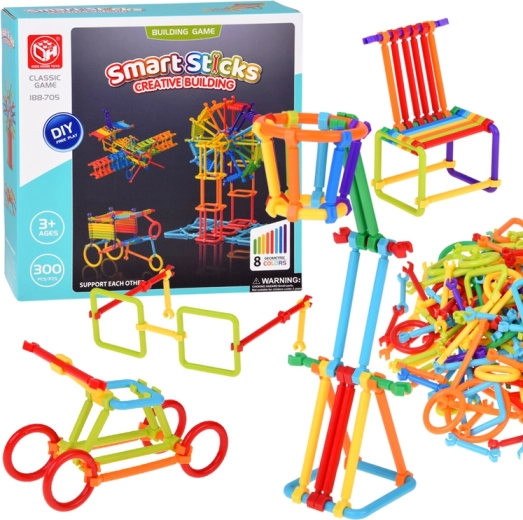 Konstrukcijska građevinska igra Smart Sticks – štapići i spojnice, 300 dijelova