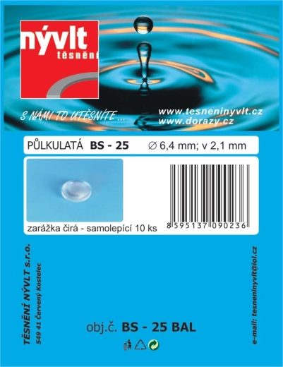 Samoljepljivi prozirni polukulturni odbojnici 6,4 × 2,1 mm, set 10 kom