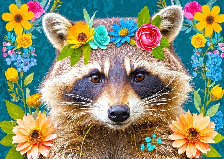 ENJOY puzzle cvjetni rakun 1000 dijelova