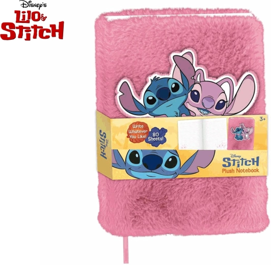 Plišani notes Lilo & Stitch – ružičasti, 80 listova