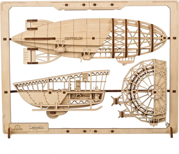 Ugears 3D puzzle Zeppelin 2,5D – drveni mehanički model, 49 dijelova
