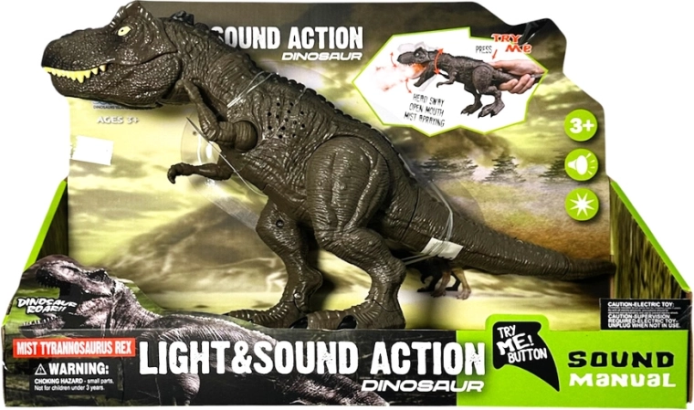 Dinosaur Tyrannosaurus rex sa svjetlosnim i zvučnim efektima te dimom - 1 komad