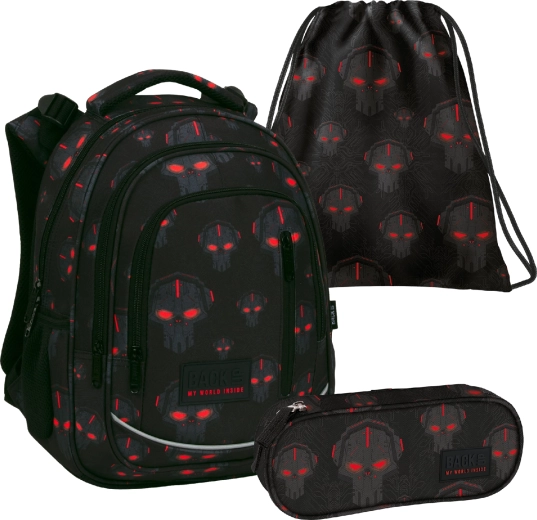 BackUP Robots Red school set 3-in-1 (backpack, pencil case and gym bag)