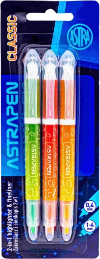Astra 2u1 Classic markeri za isticanje, set od 3 kom