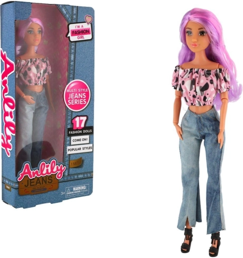 Anlily zglobna modna lutka u traper outfitu 30 cm