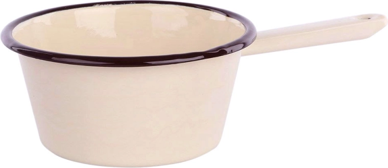 Emajlirani lončić Silesia 0,6 l krem boje s izljevom 14 cm