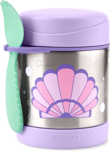 Skip Hop Spark Style termosica za hranu od nehrđajućeg čelika sa žlicom-vilicom školjka 325 ml