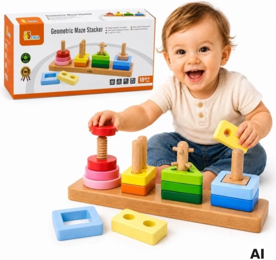 Viga Wooden Geometric Shapes Sorter