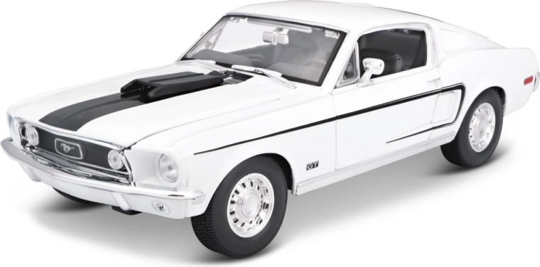 Maisto 1968 Ford Mustang GT Cobra Jet – metalni model auta 1:18 bijeli