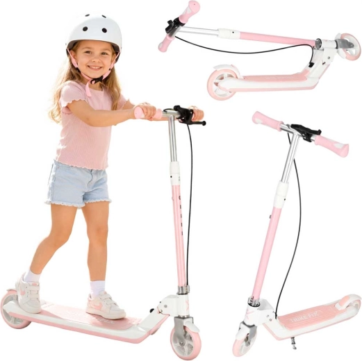 Trike Fix sklopivi dječji romobil sa svjetlećim LED kotačićima, ružičasti