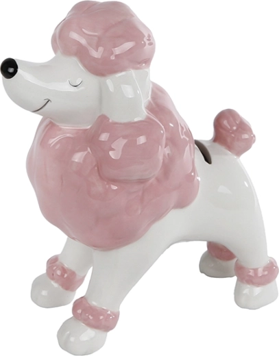 Porculanska kasica pudlica ružičasto-bijela