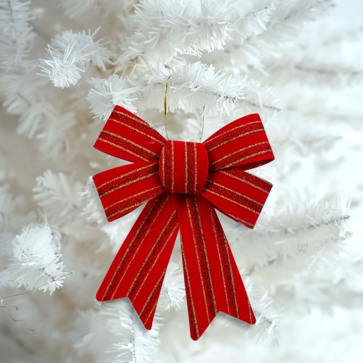 Glittery Red Decorative Bow 18 × 25 cm