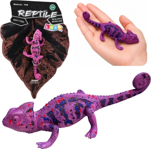 Gumena figurica kameleona od TPR-a, ljubičasta 14 cm