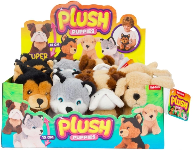 Plišani sjedeći psić 15 cm