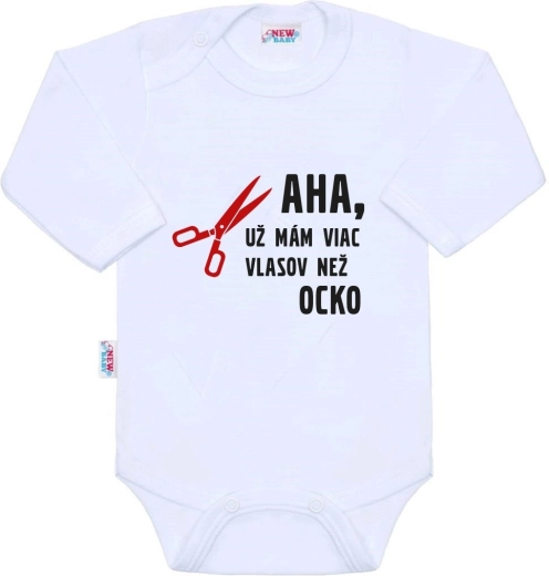 Bodi za bebe s printom New Baby Više kose nego tata, 86 (12–18 mjeseci)