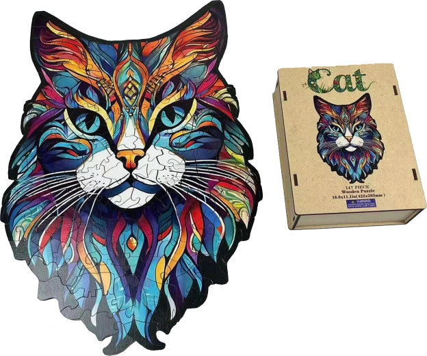 Wooden cat puzzle