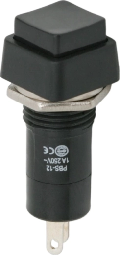 Black panel-mount push-button switch
