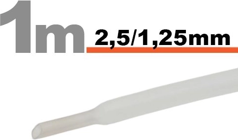 Transparent heat-shrink tubing 2.5/1.25 mm
