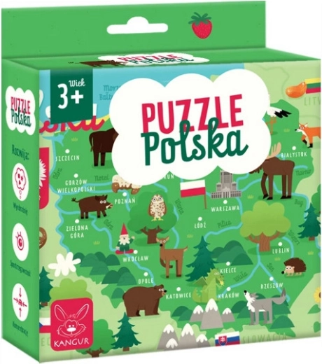 Puzzle karta Poljske za djecu 3+
