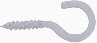 Vijčana kukica 40 mm bijela, otvorena (50 kom)