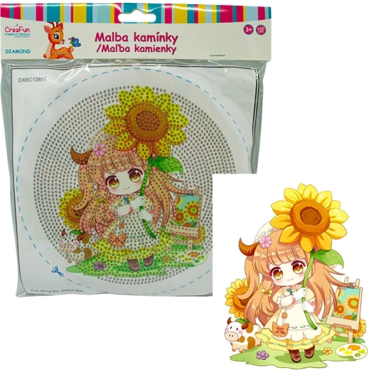 Dijamantno slikanje s okvirom – lutka i suncokret 20 cm