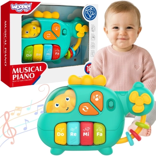 Woopie baby interaktivni piano helikopter sa slonom