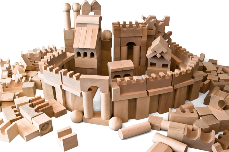 2Kids Toys prirodne drvene kocke XL, 220 dijelova
