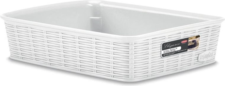 Košarica Elegance bijela 25 × 19,5 × 6 cm