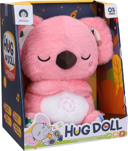 Plišana koala koja diše, ružičasta, s efektima 27 cm