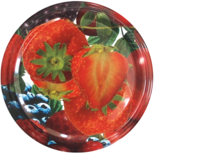 Set metalnih poklopaca 66 mm s voćnim motivom, 10 kom