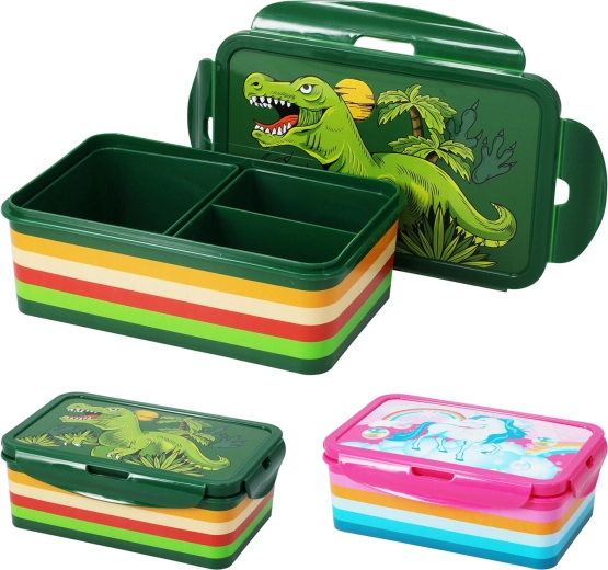 Podijeljena kutija za užinu s klik-zatvaračem, silikonskom brtvom, 21 × 14 cm