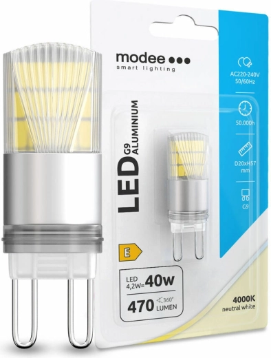 LED žarulja G9 Modee Aluminium 4,2 W neutralno bijela