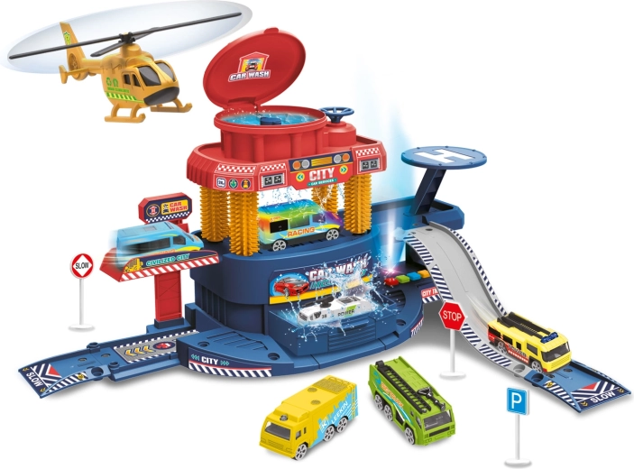 Veliki set garaže 32 kom s autom koji mijenja boju i avionom
