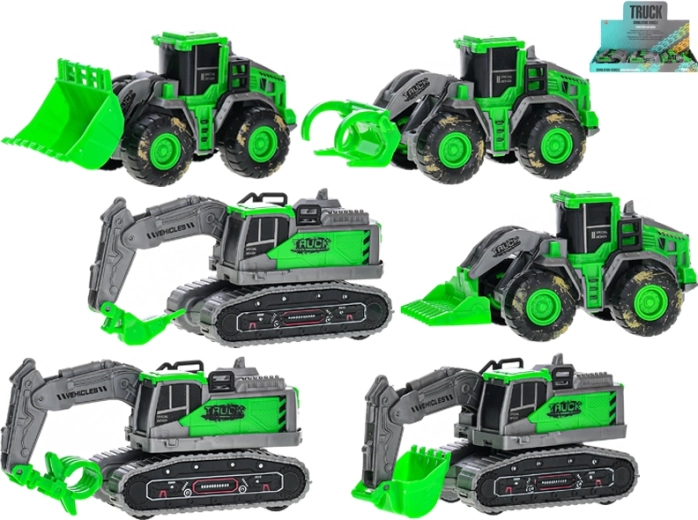 Zelena građevinska vozila s inercijskim pogonom 11,5 cm