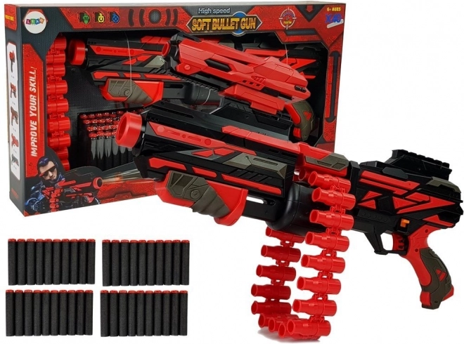 Velika crveno-crna puška na pjenaste metke