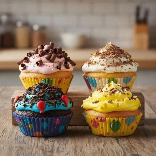 Paper muffin cups with a party design - 1 piece