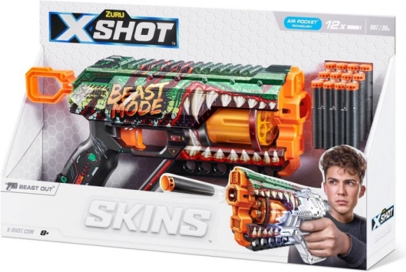 X-Shot Skins Griefer Beast Mode – pištolj za pjenaste strelice, 12 strelica
